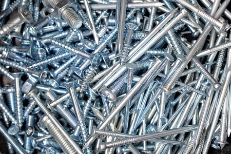 A close up shot of hardware fastenersの写真素材