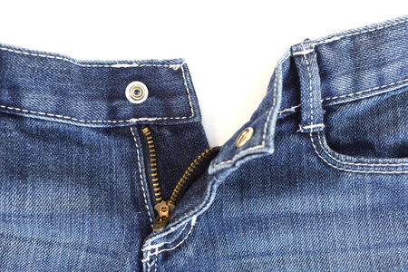 A close up shot of denim shorts