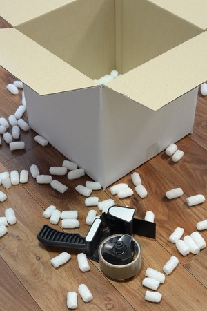 A close up shot of packing itemsの写真素材