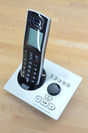 A close up shot of a digital telephone