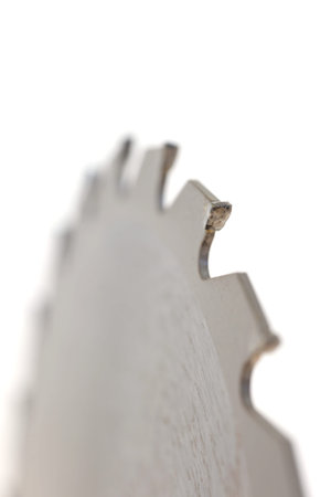 A close up shot of a circular saw bladeの写真素材