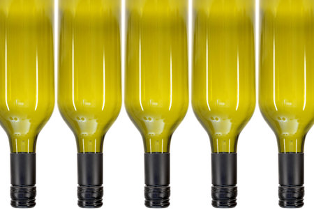 A shot of a row of wine bottleの写真素材