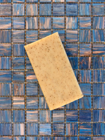 A close up shot of a bar of soapの写真素材
