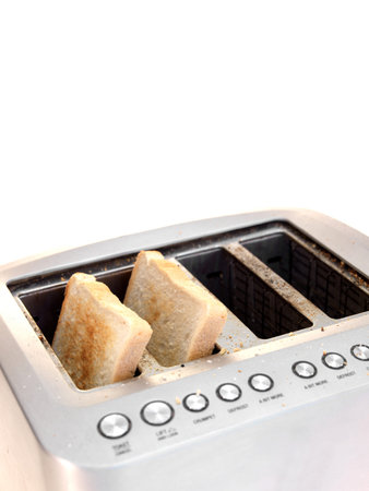 A close up shot of a kitchen toaster