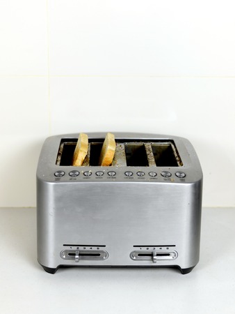 A close up shot of a kitchen toasterの写真素材