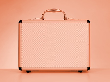 A close up shot of a metal brief caseの写真素材