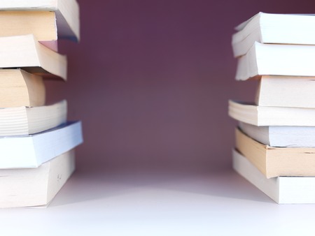 A close up shot of a pile of booksの写真素材