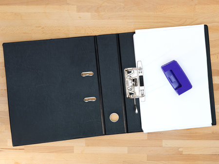 A close up shot of an A4 ring binder