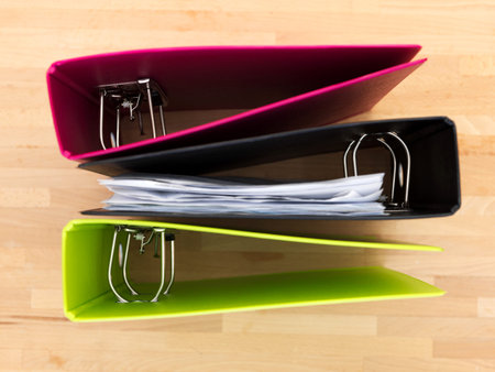 A close up shot of an A4 ring binder