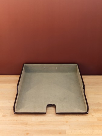 A close up shot of an office work trayの写真素材