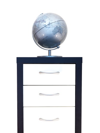 A close up shot of a set of office drawersの写真素材