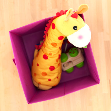 A close up shot of a toy storage boxの写真素材
