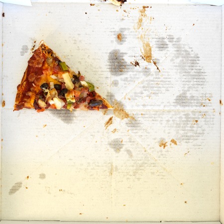 A close up shot of a takeaway pizzaの写真素材