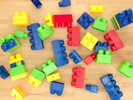 A close up shot giant building blocksの写真素材