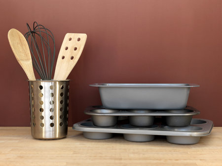 A close up shot of baking equipment