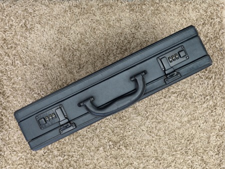 A close up shot of a business brief caseの写真素材