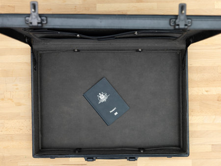 A close up shot of a business brief case