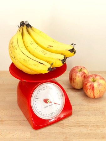 A close up shot of a set of food scalesの写真素材