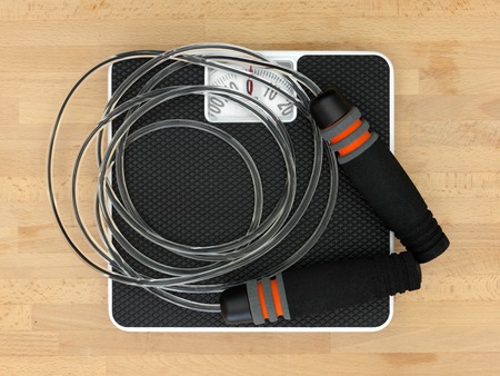 An abstract image of a set of bathroom scalesの写真素材