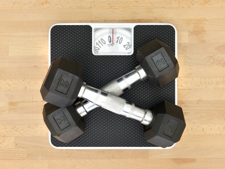 An abstract image of a set of bathroom scalesの写真素材