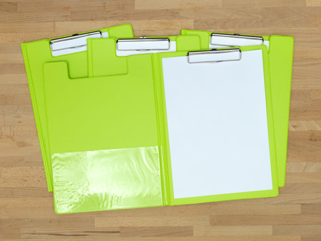 A close up shot of flip folders