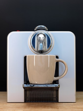 A close up shot of an espresso coffee machineの写真素材
