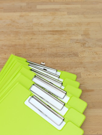 A close up shot of flip foldersの写真素材