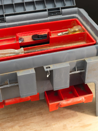 A close up shot of a tool box carry bag