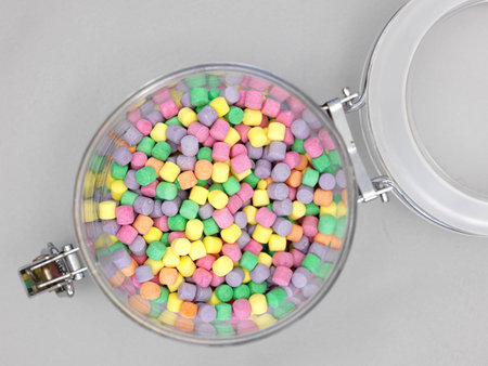 A close up shot of candy mints
