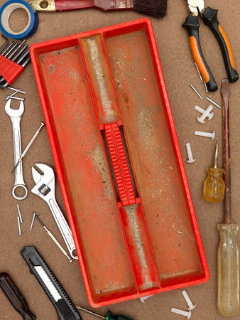 A close up shot of a tool box carry bagの写真素材