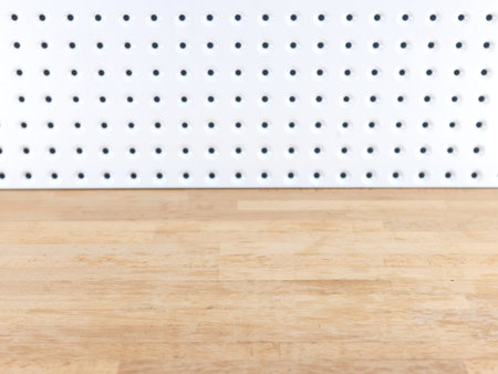 A close up shot of a workshop peg board