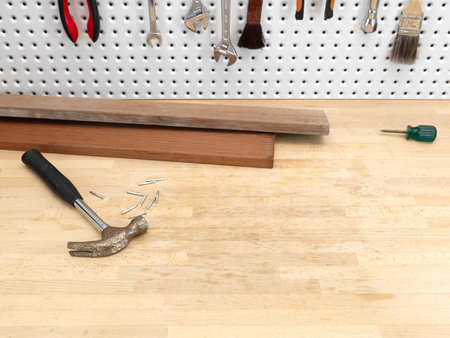 A close up shot of a workshop background