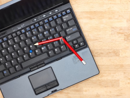 A close up shot of a broken pencilの写真素材