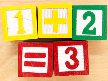 A close up shot of ABC blocks