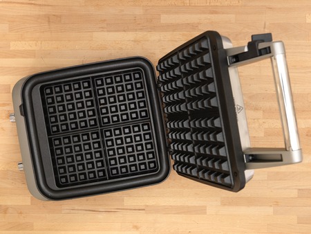 A close up shot of a waffle ironの写真素材