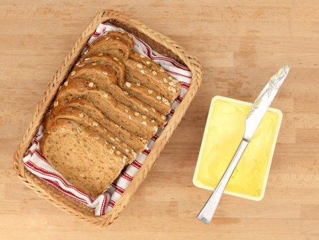 A close up shot of a bread basket