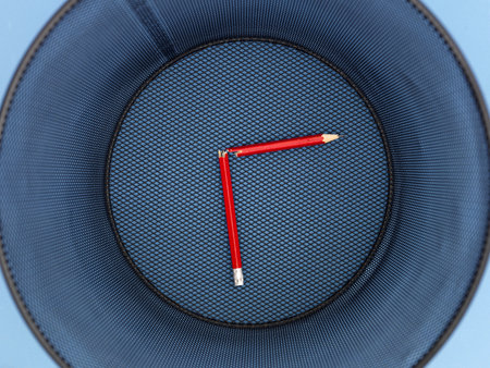 A close up shot of a trash can