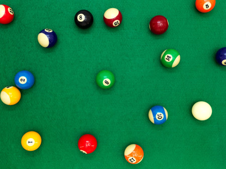 A close up shot billiard balls