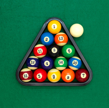 A close up shot billiard balls