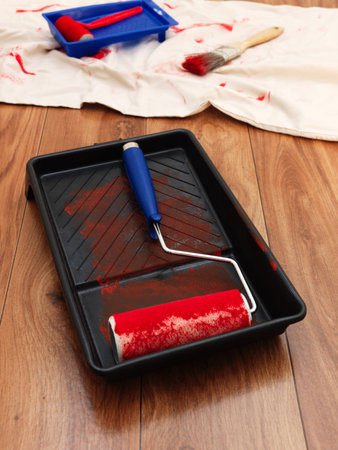 A close up shot of painting equipmentの写真素材