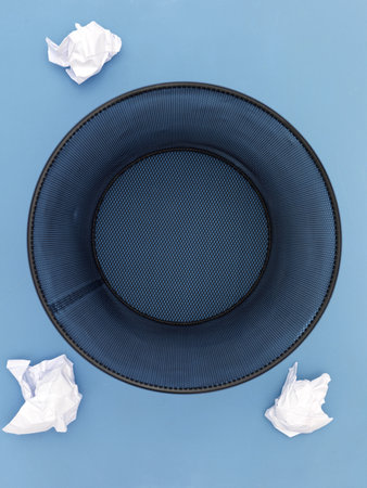 A close up shot of a trash canの写真素材