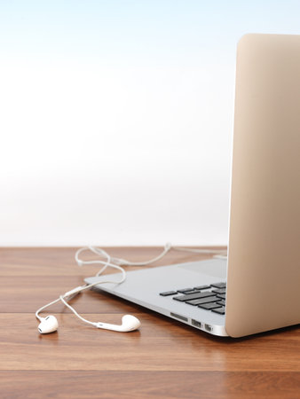 An image of a computer on a desktopの写真素材