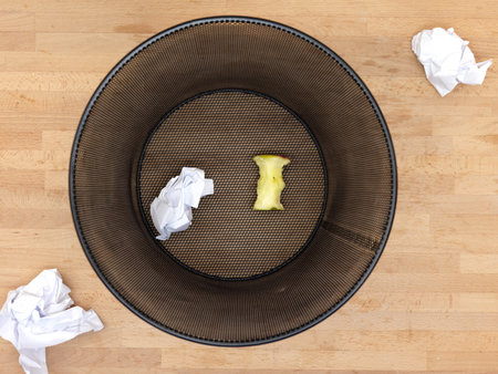 A close up shot of a trash canの写真素材