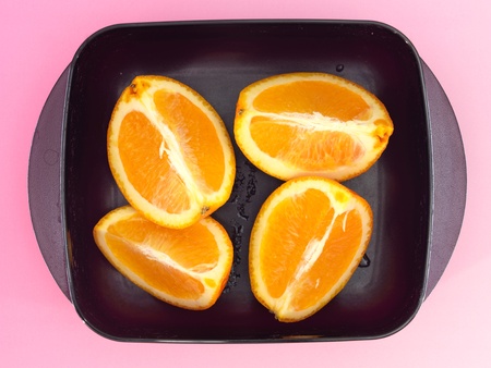 A close up photo of fresh orangesの写真素材