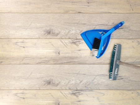 A studio photo of an old broomの写真素材