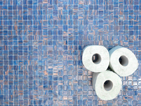A studio photo of stored toilet paper