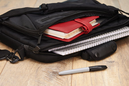 A studio photo of a laptop shoulder bag