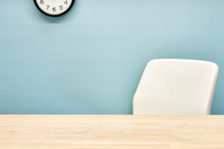A studio photo of a workplace office desk