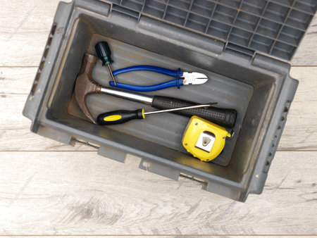 A studio photo of a industrial tool box