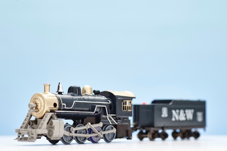 A close studio photo of a toy train setの写真素材